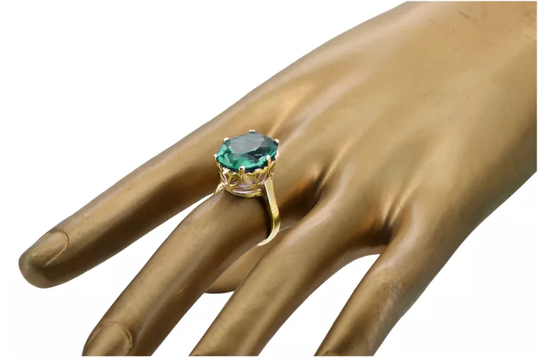 Vintage Jewlery Ring Emerald 14K Yellow gold vrc130y